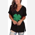 thumbnail image 3 of gakvbuo Summer Plus Size Summer Tops for Women Tops Dressy Casual Trendy V Neck T Shirts Rolled Short Sleeve Tie Dye Gradient Printed Side Split Blouse Tee, 3 of 5