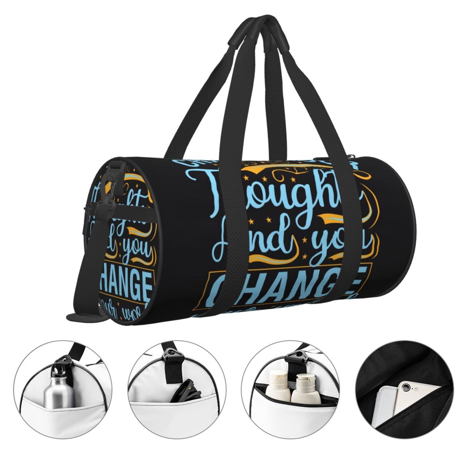 Vsdgher Not All Those Who Wander Are Lost 2 45L Foldable Duffel Bag, Sports Gym Bag,Overnight Bag, Portable Weekender Bag for Airplanes