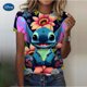 thumbnail image 2 of 2024 Top Disney para mujer, camiseta con estampado de punto para mujer, nueva camiseta de verano de manga corta con cuello redondo, top holgado informal de gran tamaño para mujer, ropa de calle, 2 of 4