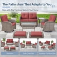 thumbnail image 4 of Gymojoy Outdoor 2-Person Wicker Rocking Bench,Patio Glider Porch Loveseat 2 Seater Couch Sofa with Cushions for Backyard,Porch,Balcony, 4 of 7