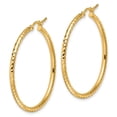 thumbnail image 5 of Auriga Fine Jewelry 14K Yellow Gold Diamond-cut 2mm Round Tube Hoop Earrings for Women, 5 of 5