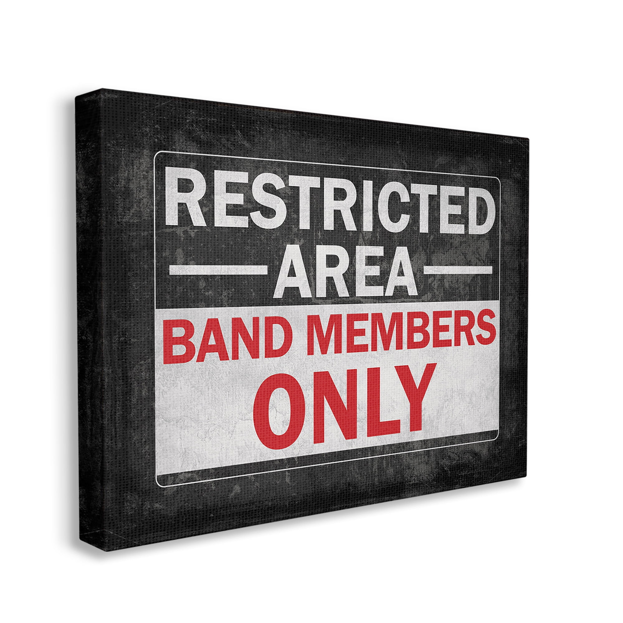 Stupell Industries Band Members Only Typography Painting Gallery Wrapped Canvas Art Print Wall Art, 20 x 16