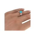 thumbnail image 7 of 5.20 ctw Blue Topaz Ring with Diamonds 14K Rose Gold Bridge Channel set Princess, 7 of 7