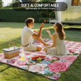 thumbnail image 4 of Pink Spring Floral Outdoor Rug for Patio/Deck/Porch, Non-Slip Large Area Rug 5 x 8 Ft, Watercolor Flowers Butterfly Checkered Indoor Outdoor Rugs Washable Area Rugs, Camping Rug Carpet Runner, 4 of 8