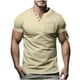 thumbnail image 1 of pstuiky camisetas para hombre, Blusas y camisas casuales de manga corta con cuello en V y botones de color liso para hombre camisas casuales para hombre xxl, 1 of 5