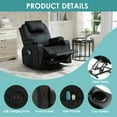 thumbnail image 4 of MEETWARM Power Lift Chair Electric Recliner for Elderly Heated Vibration Massage Faux Leather Recliner Chair with 2 Remote Controls, USB Ports, Cup Holders & Side Pockets for Living Room (Black), 4 of 8