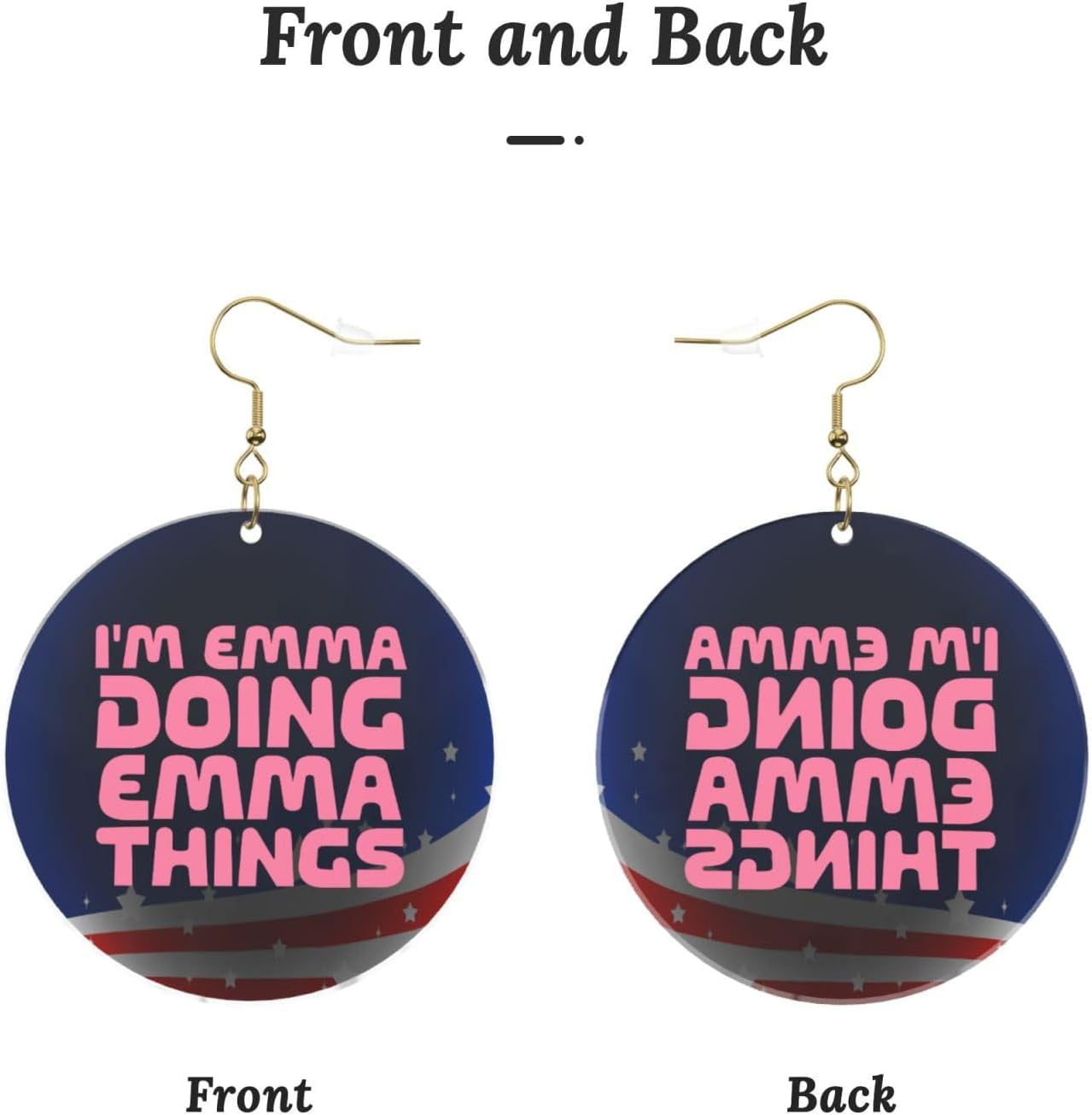 I'M Emma Doing Professional Emma Things Stylish Round Acrylic Earrings Lightweight Multi-functional For All Occasions[k133]