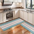 thumbnail image 3 of Kitchen Rugs Sets Of 2,Pink and Blue Geometric Striped Pattern Anti Fatigue Kitchen Mat Rugs Non Slip Washable,Decorative Kitchen Floor Mats for Kitchen,Sink,Laundry,17"X47", 3 of 5