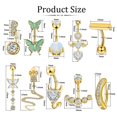 thumbnail image 2 of Dsseng Belly Button Ring 14G Dangle Belly Rings Mix Styles Navel Rings Silver 10 Pcs, 2 of 8