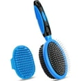 thumbnail image 1 of czcpp-2PCS Dog Grooming Tools - Double-Sided Bath Brush for Shedding and Bathing, Suitable for Short/Long Haired Dogs, Premium Pet Supplies (Black Blue), 1 of 4