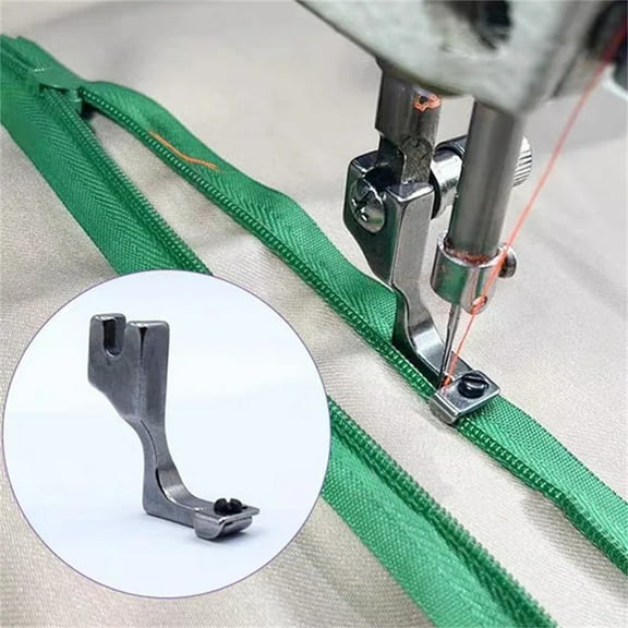 Hovmgk 2pc Elastic Cord Fabric Stretch Presser Foot, Adjustable Zipper Guide Sewing Machine Attachment, Steel Folding Presser Foot for Cord and Piping Sewing, Universal Fit for Home Use