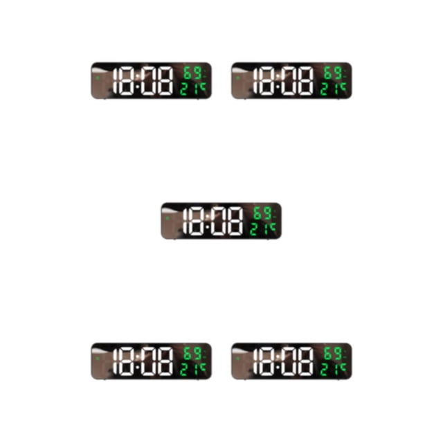 fastboy 1/2/3/5 Date Time Temperature Gym Timer With Clock Large LED Digital Timer 15 Humidity Black+White+Green 5PCS