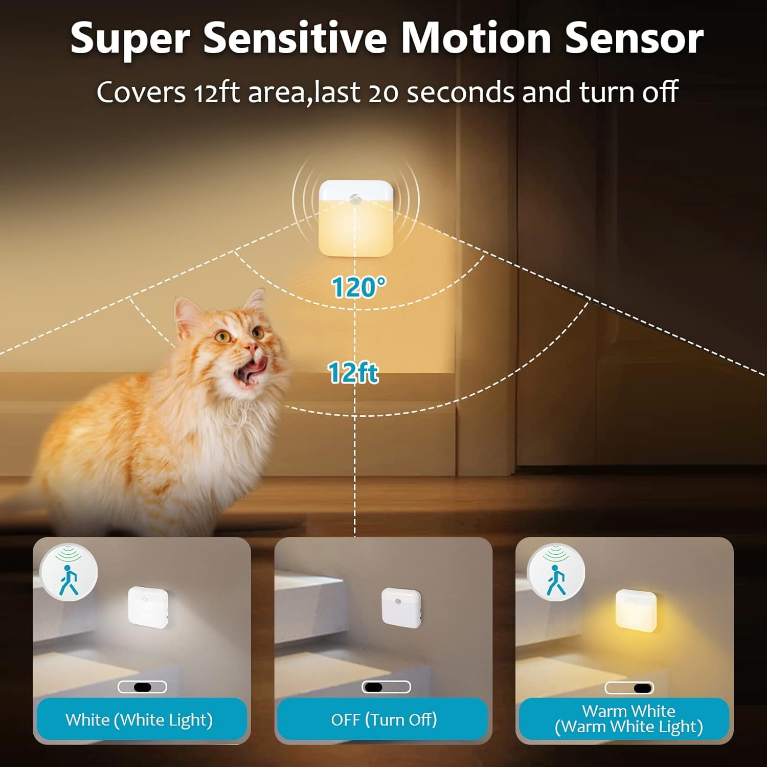 XIHAMA USB Rechargeable Battery Night Light Indoor,Stick-on Motion Sensor Puck Night Lights-No Need Plug Into Wall, Mini Motion Sensor Closet Lights for Stair Hallway Bedroom Toilet Cabinet