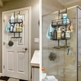 thumbnail image 3 of 3-Shelf Metal Hanging Bathroom Shower Caddy, Black, 3 of 7