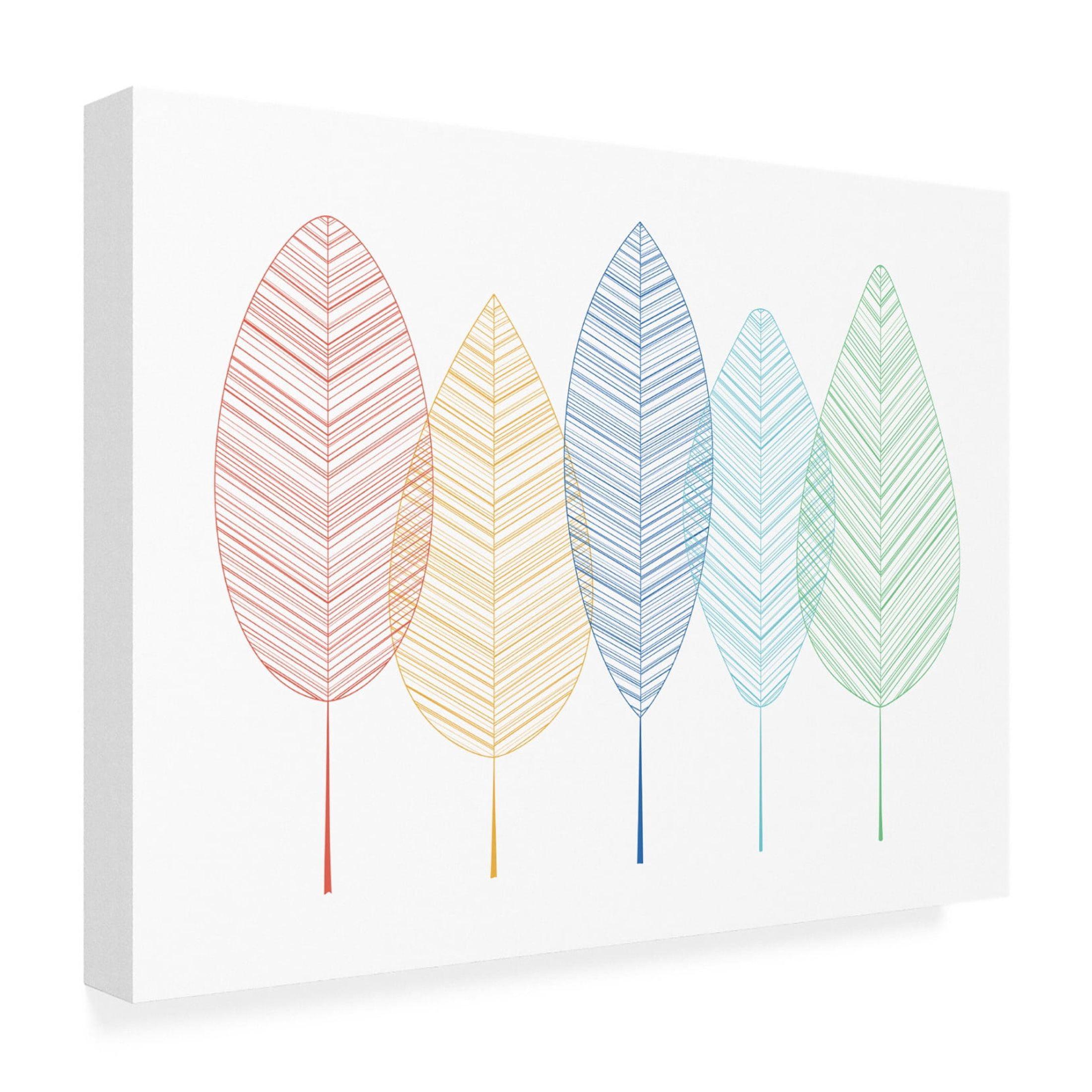 Canvas Wall Art - Tom Quartermaine 'Scandinavian Colorful Leaves' Wall Art for Living Room, Bedroom, or Office Décor by Trademark Fine Art - 19 x 14 Inches