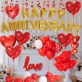 thumbnail image 5 of NestE - Happy Anniversary Decorations, Red Heart Balloons, Happy Anniversary Banner, Heart Hanging String, Rose Petals, Romantic Decor for Wedding, Valentines Day, 5 of 14