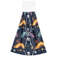 thumbnail image 7 of Dailycode Kitchen Wash Cloths with Hanging Loops Absorbent Absorbent Quick Drying Hand Towels, 2 Pack, Cute Skeletons Rainbows Stars, 7 of 7