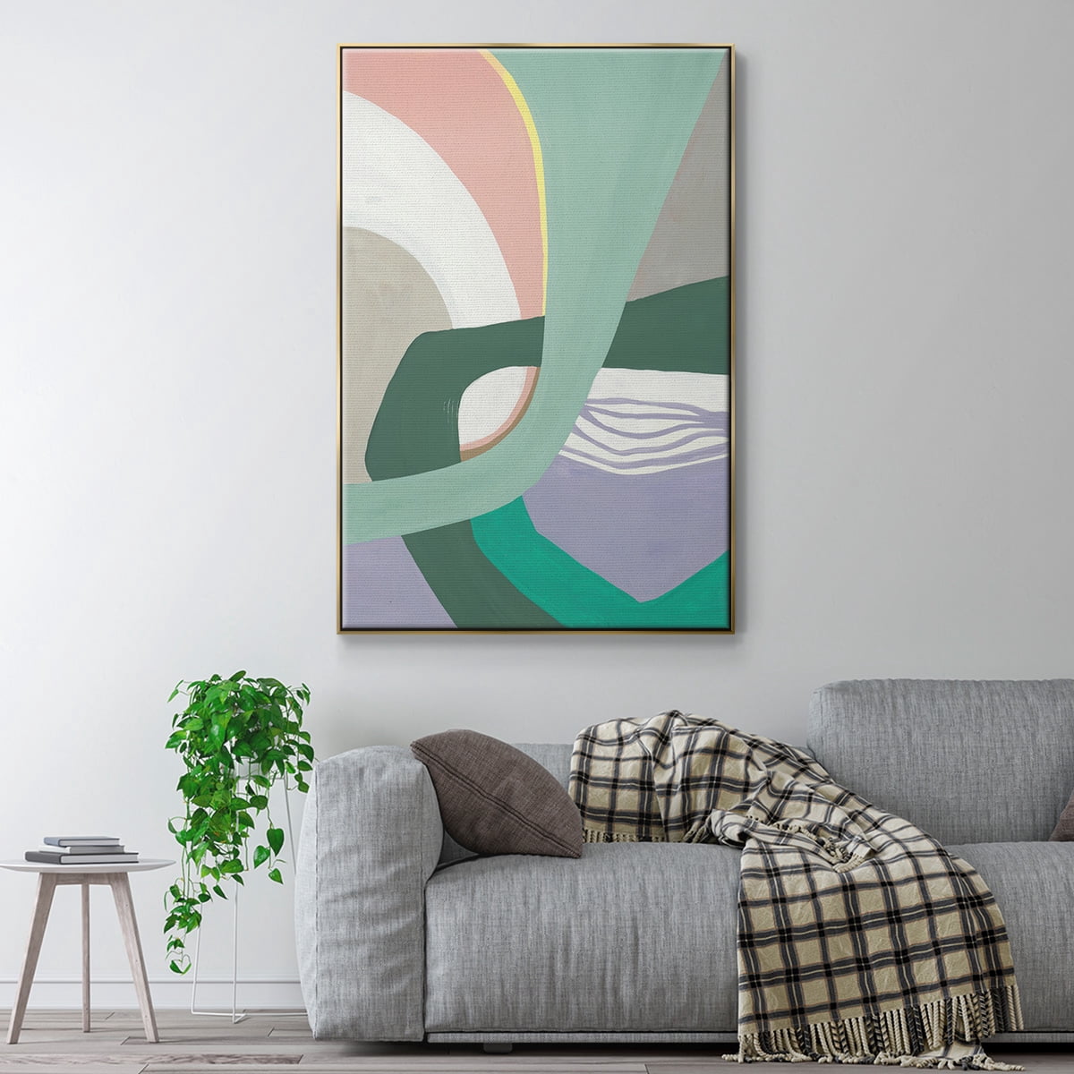 Merge Left Framed Premium Gallery Wrapped Canvas - Ready to Hang - 17 x 25 - Gold Floating Frame