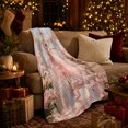 thumbnail image 3 of Orchid Conservatory Ballerina in Pink Gown, Romantic Painterly Style for Ballet Lovers, Birthday Gift, Cozy Flannel Blanket for Bedroom and Living Room, Home Decor, 3 of 9