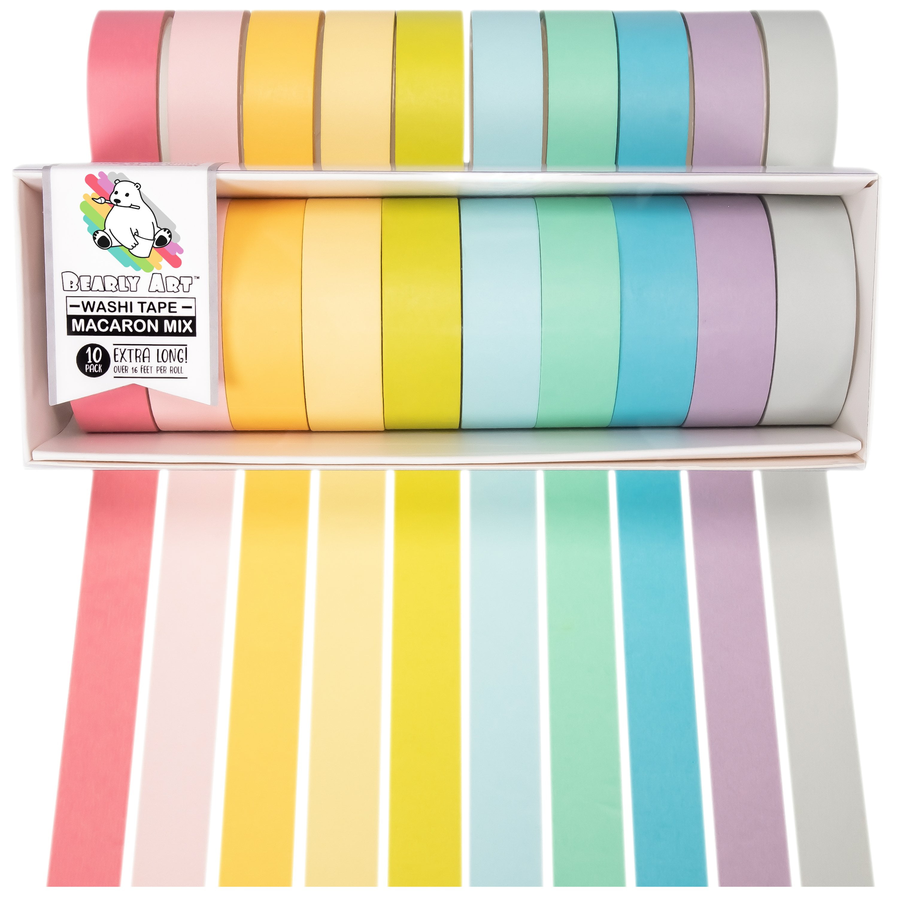 Thin Washi Tape Set Pastel Colors Set of 5