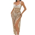thumbnail image 1 of Chemise de Plage Bikini pour Femmes, Col en V Manches Pagode Couleur Unie avec Tissu Polyester Léger, Style Décontracté d'Été, 1 of 6