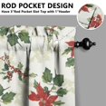 thumbnail image 5 of Kitchen Curtains 36 Inch Short - 3 Panel Set, Vintage Floral Butterfly Bee Botanical Print, Rod Pocket Window Curtain for Farmhouse, Modern Rustic, Spring Summer Decor, Easy Wash, 5 of 6