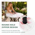 thumbnail image 5 of Round Outdoor Tablecloth with Umbrella Hole and Zipper, Pink Floral Art Fitted Table Cover with Elastic Edge for 36-44 Inch, Watercolor Botanical Spring Flowers Waterproof Patio Tablecoths for Picnic, 5 of 9