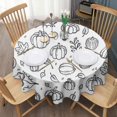 thumbnail image 3 of Fall Pumpkin Round Tablecloth 60" X 60",Wrinkle Wipeable Table Cloth for Kitchen Dining Room Picnic Patio Party, 3 of 6