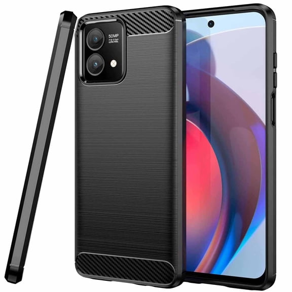 CoverON For Motorola Moto G 5G (2024) Phone Case, Slim Lightweight TPU Minimal Cover Carbon Fiber, Black