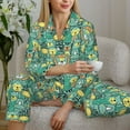 thumbnail image 6 of Yiaed Animals with Leaf Print Pajamas Women's Long Sleeve Sleepwear Soft Button Down Loungewear Pjs Lounge Set Nightwear Womens Pajama Pants-X-Large, 6 of 7