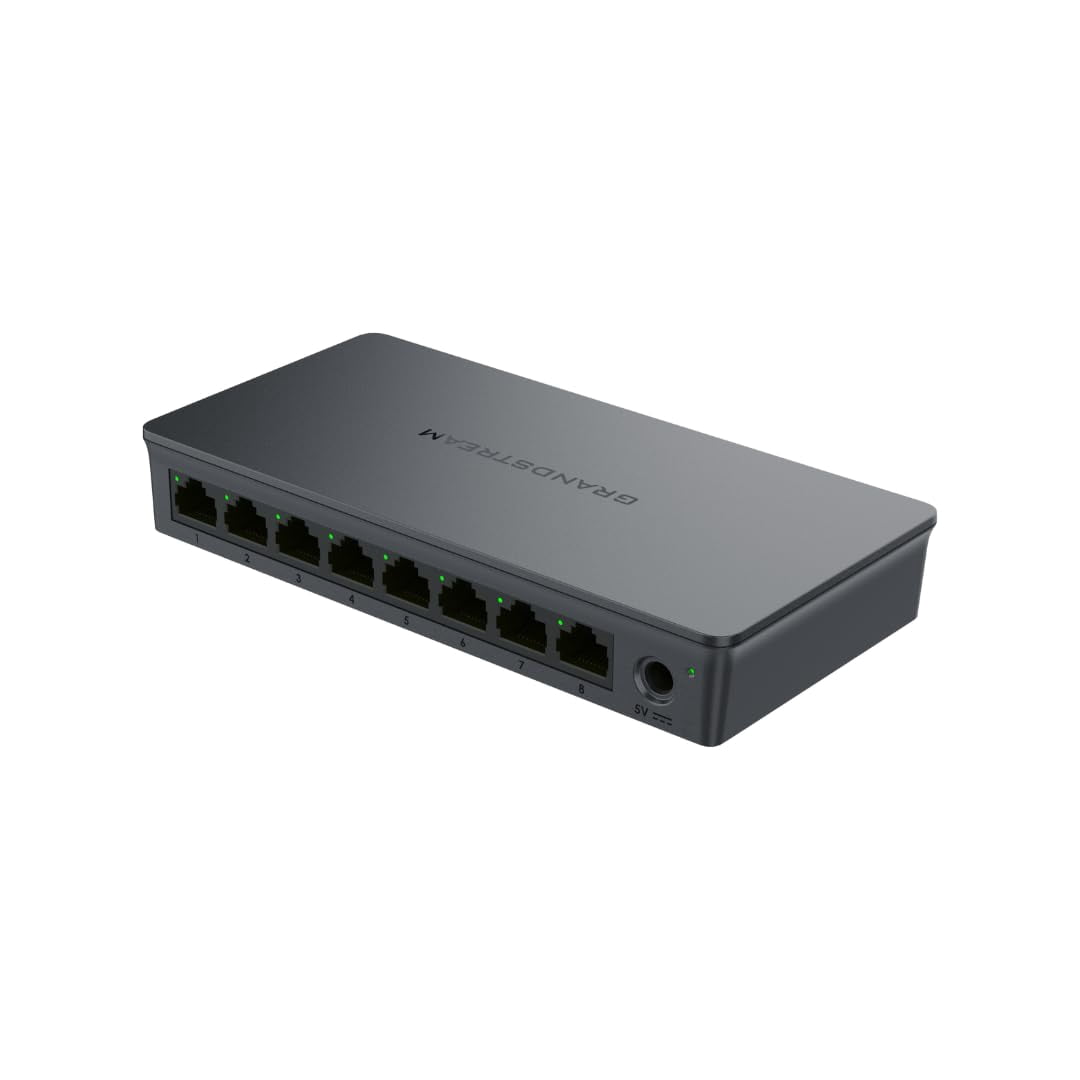 Grandstream GWN7701 | 8-Port Gigabit Ethernet Unmanaged Network Switch | Plug & Play | Desktop/Wall-Mount | Plastic Case