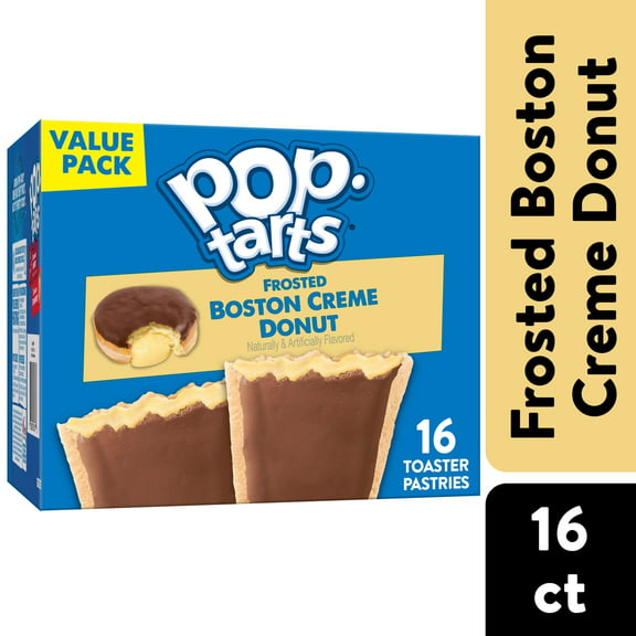 Pop-Tarts Frosted Boston Creme Donut Instant Breakfast Toaster Pastries, Shelf-Stable, Ready-to-Eat, 27 oz, 16 Count Box