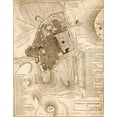 thumbnail image 2 of Vintage Maps 26x32 Black Ornate Wood Framed with Double Matting Museum Art Print Titled - Jerusalem 1835, 2 of 4
