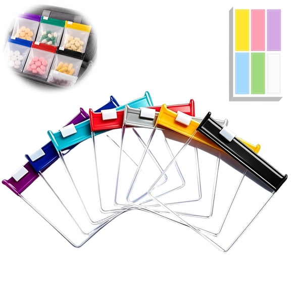 JILXQZ Self Sealing Medicine Bags, Moisture-Proof Reusable Pill Bags with Slide Lock Closure, 7 Color Organizer Pouches for Vitamins, Tablets, Travel
