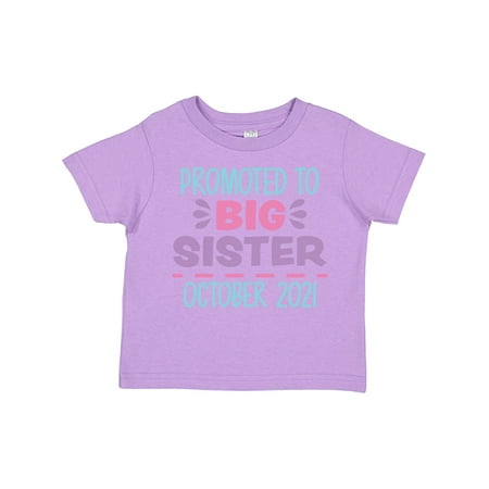 

Inktastic Promoted to Big Sister October 2021 Gift Toddler Toddler Girl T-Shirt