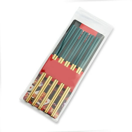 

5 Pairs Stainless Steel Chopsticks Reusable Metal Chopsticks Dishwasher Safe