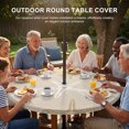 thumbnail image 3 of Round Outdoor Tablecloth with Umbrella Hole and Zipper, Vintage Cream Starfish Tablecloth with Elastic Waterproof, Summer Coastal Beach Marine Life Patio Table Covers for 31" - 35" Pool Tables, 3 of 9
