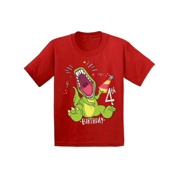 Awkward Styles Dinosaur Birthday Shirt for 4 Year Old 4th Birthday Party Shirt Dinosaur Gifts for Kids Dinosaur Themed Birthday Party 4th Birthday Boy Shirt Gifts for 4 Year Old Birthday Girl Shirt