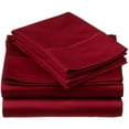 thumbnail image 1 of 530 Thread Count Egyptian Cotton Twin XL Sheet Set Solid  Burgundy, 1 of 1
