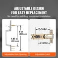 thumbnail image 2 of KFFKFF Front Door Handle, Square Entry Handle Set with Lever, No Lock, Adjustable Hole Space, Zinc Alloy Die-Casting, Reversible for Right and Left Handed Entrance, 2 of 9