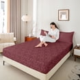thumbnail image 4 of Feelyou Maroon Mandala Damask Queen Sheet Sets, Cartoon Ghost Bed Set, 4-Piece, 4 of 7