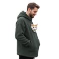 thumbnail image 2 of Hoodie with Pet Pouch Long Sleeve Winter Cat Pocket Hoodie Pullover for Outdoor Walking, 2 of 6