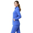 thumbnail image 2 of M&M SCRUBS Women’s Full Zip Scrub Jacket – 4-Way Stretch Warm-Up Jacket with Stand Collar, Moisture-Wicking (Ceil Blue, Small), 2 of 7