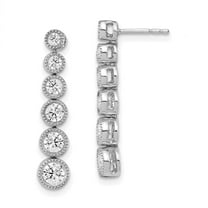 True Origin 14K White Gold 1 carat Lab Grown Diamond VS  F  Complete Graduated Dangle Post Earrings