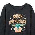thumbnail image 3 of Star Wars - The Mandalorian Snack Enthusiast Grogu  - Wo Men's French Terry Long Sleeve Pullover, 3 of 5