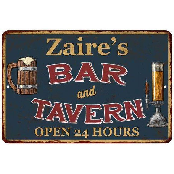 Zaire's Green Bar & Tavern Rustic Sign Decor 8x12 108120047354