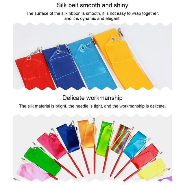 VONKY Ribbon Wands Party Favors Twirling Rod Stick Training Portable Birthday Goodie Bag Stuffers Gymnastics Dance Streamers Seven Color