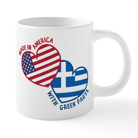 CafePress - Made In America With Greek - 20 Oz White Ceramic Mega Mug