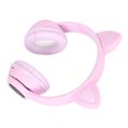 thumbnail image 4 of Auriculares con orejas de gato y Bluetooth, estéreo de alta fidelidad, micrófono incorporado, compatible con tarjeta de memoria, auriculares inalámbricos con luz LED violeta, 4 of 12