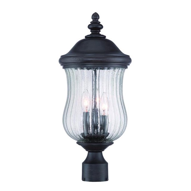 Acclaim 39717BC Bellagio Collection 3-Light Outdoor Light Fixture Post Lantern, Black Coral